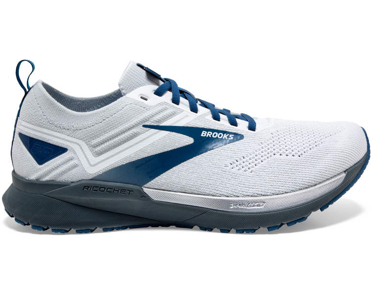 Brooks Ricochet 3 Mens Running ShoesWhite/Grey/Blue